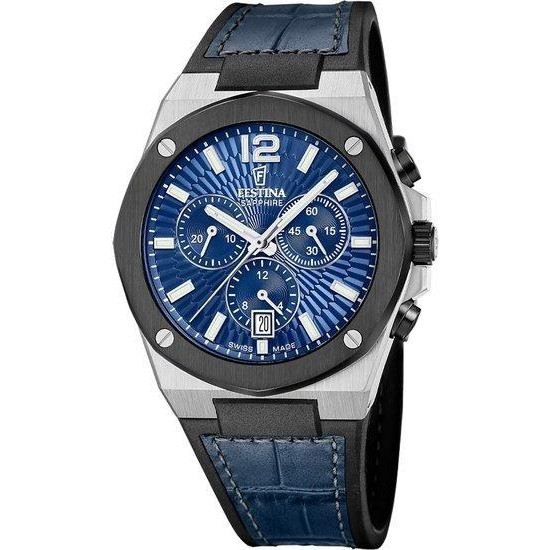 Szwajcarski chronograf w sportowej kopercie