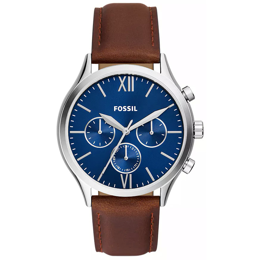 Granatowa tarcza w stalowej kopercie 44 mm