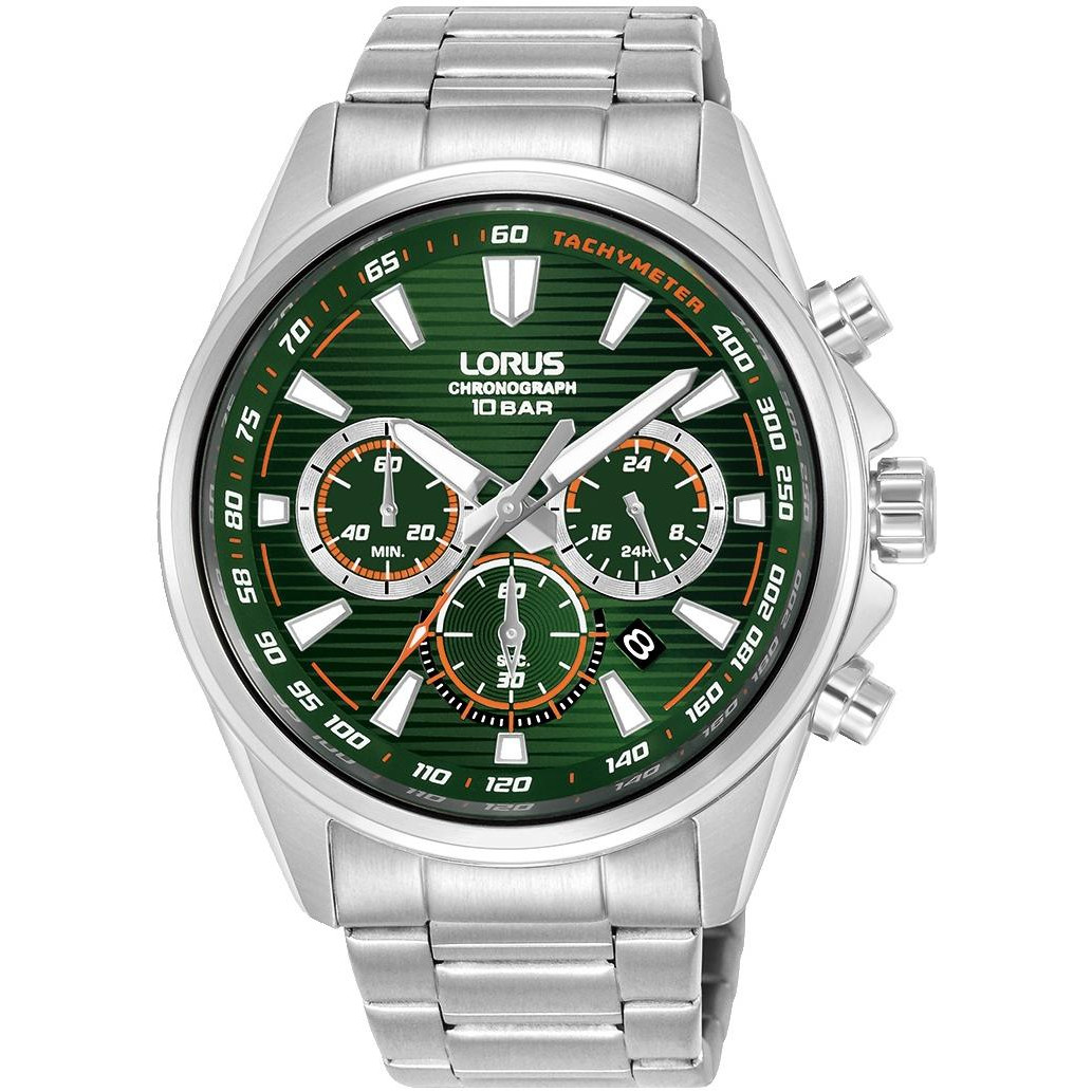 Sportowy chronograf w zielonej odsłonie