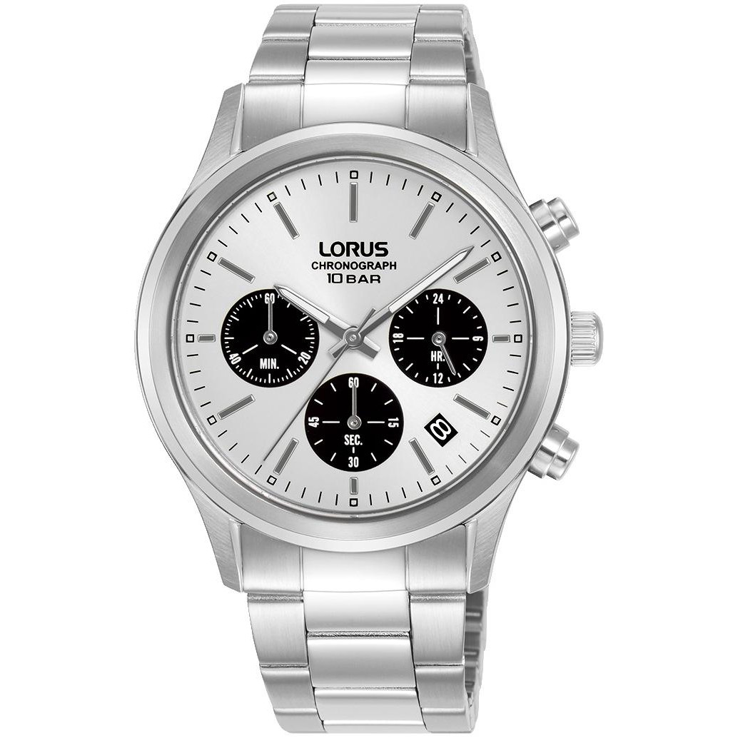 Sportowy chronograf ze stali z japońskim mechanizmem