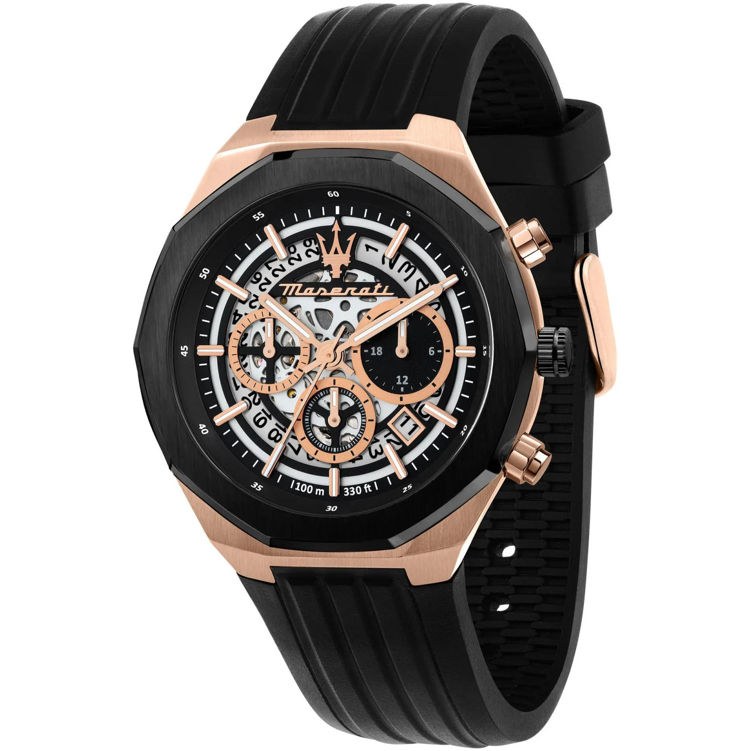 Sportowy chronograf z otwartą tarczą