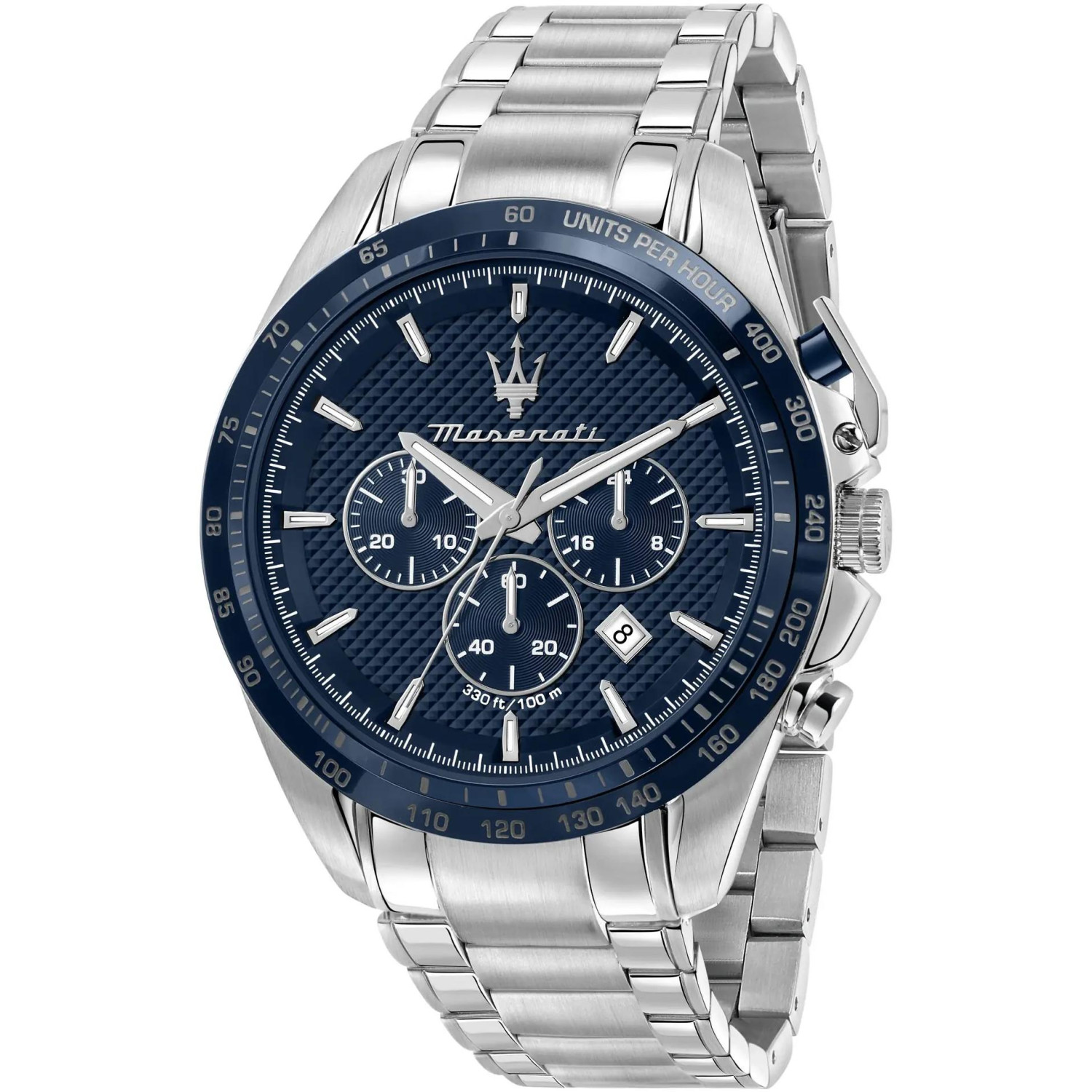Sportowy chronograf z tridentem Maserati