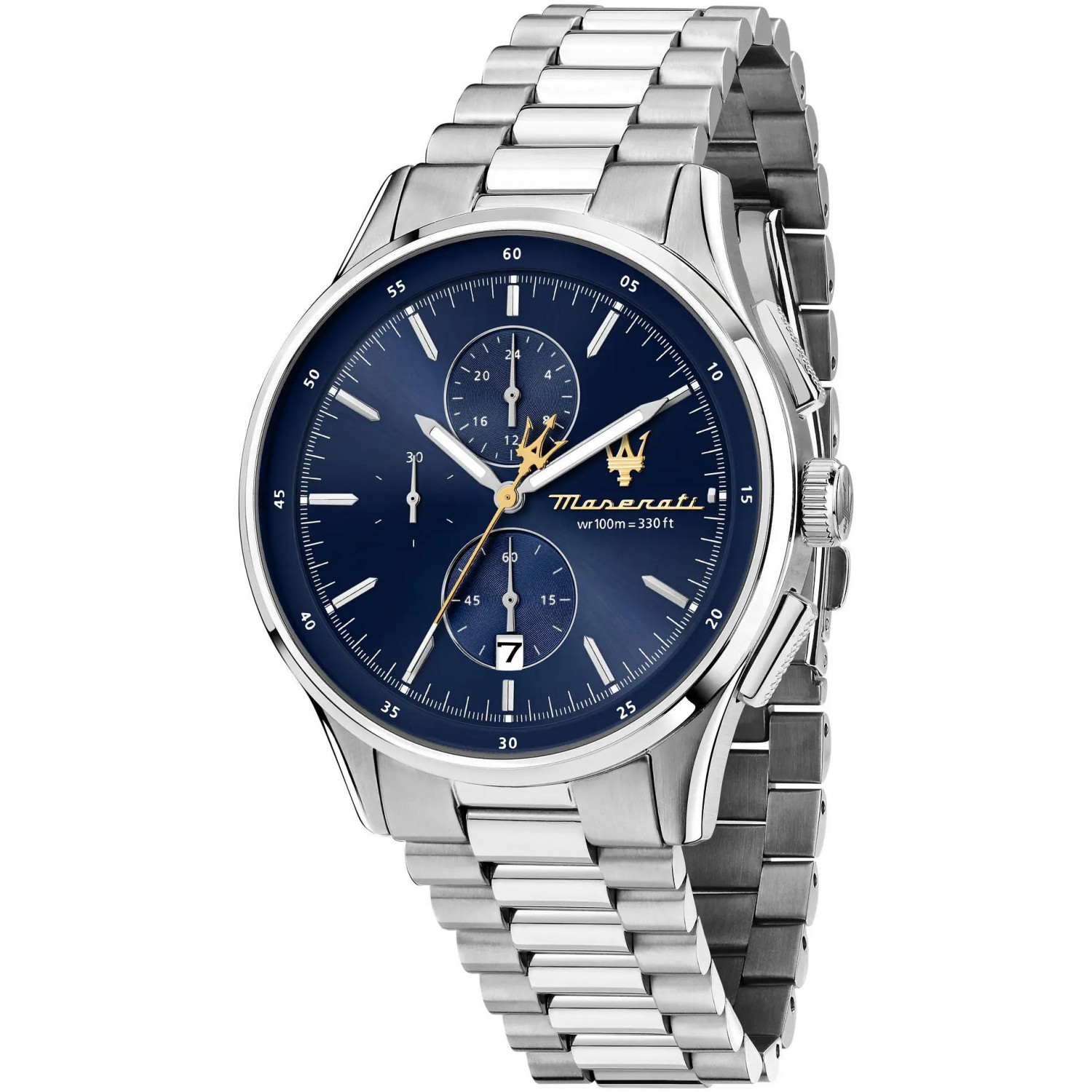 Granatowy chronograf z motoryzacyjnym charakterem