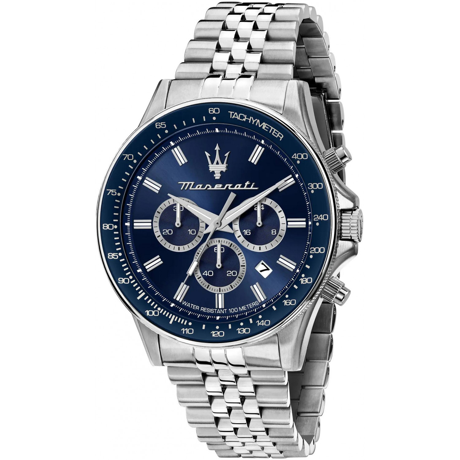 Sportowy chronograf w głębokim błękicie