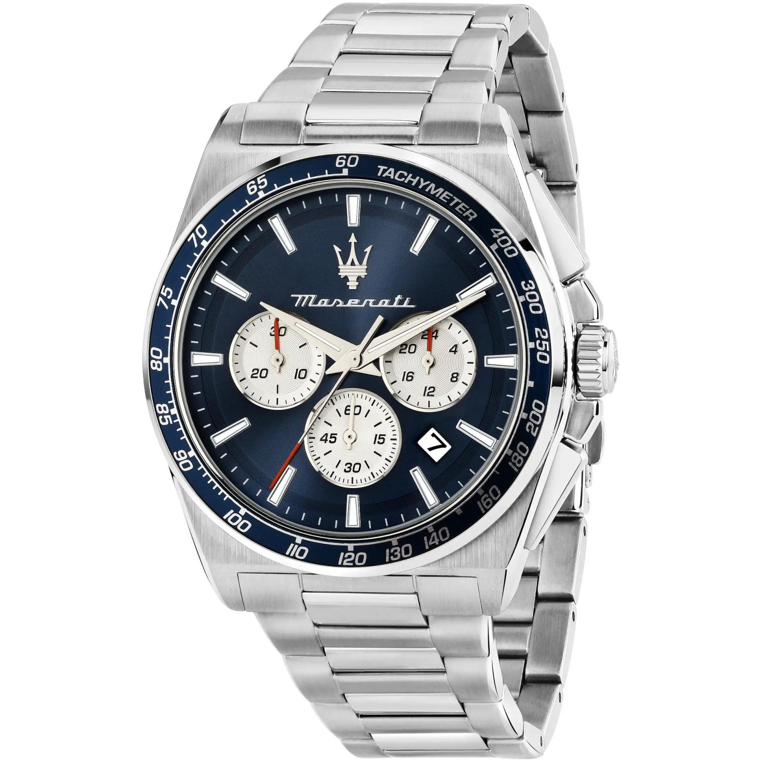 Sportowy chronograf z tarczą w głębokim błękicie