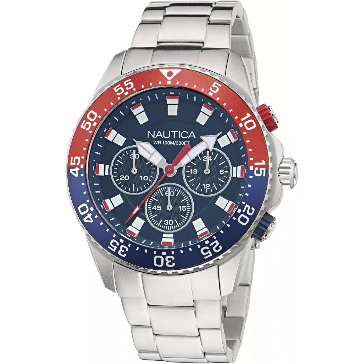 Sportowy chronograf w morskich barwach