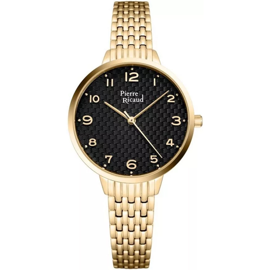 Czarna tarcza z plecionkowym wzorem i złota stal