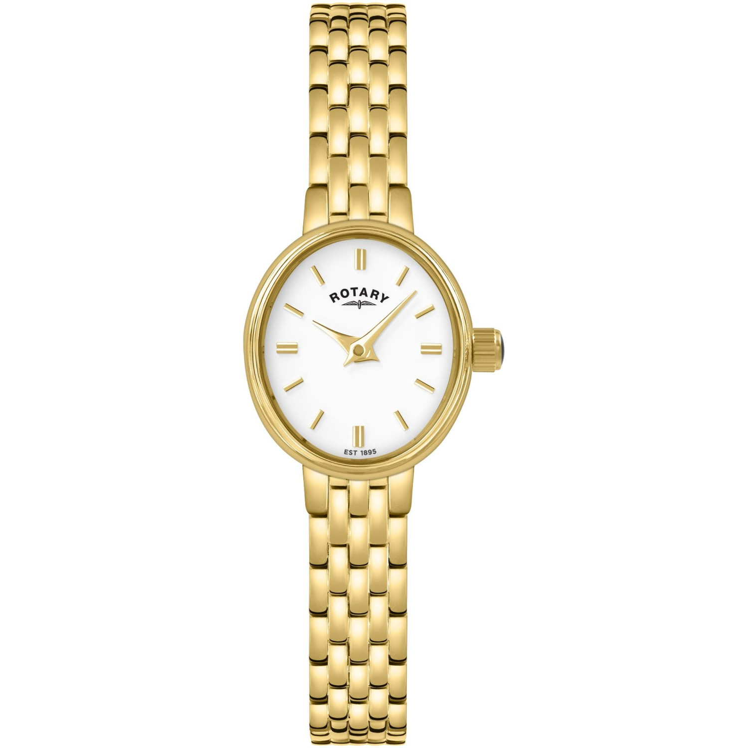 Rotary Cocktail LB02084/02 - damski złoty zegarek z owalną kopertą i złotą bransoletą