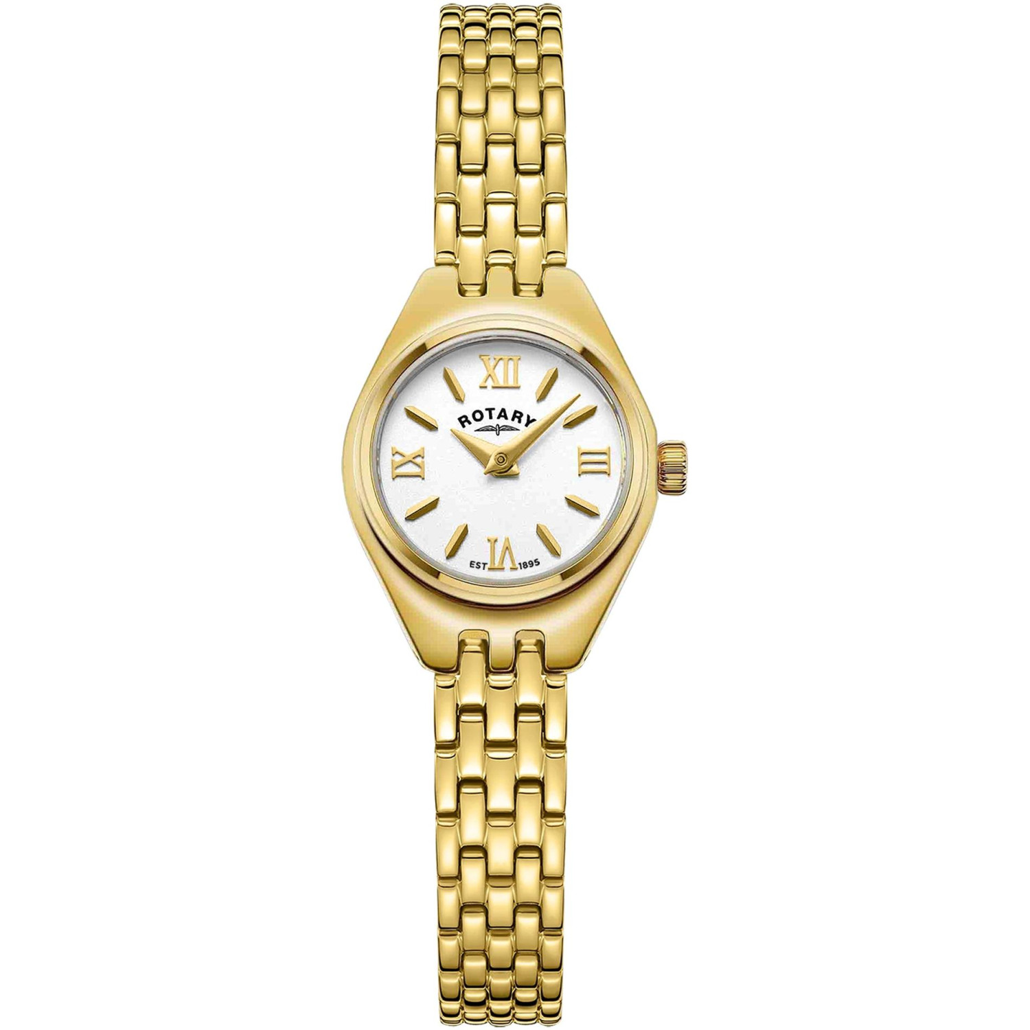 Rotary Cocktail LB05128/70 - damski złoty zegarek 20 mm ze złotymi rzymskimi cyframi
