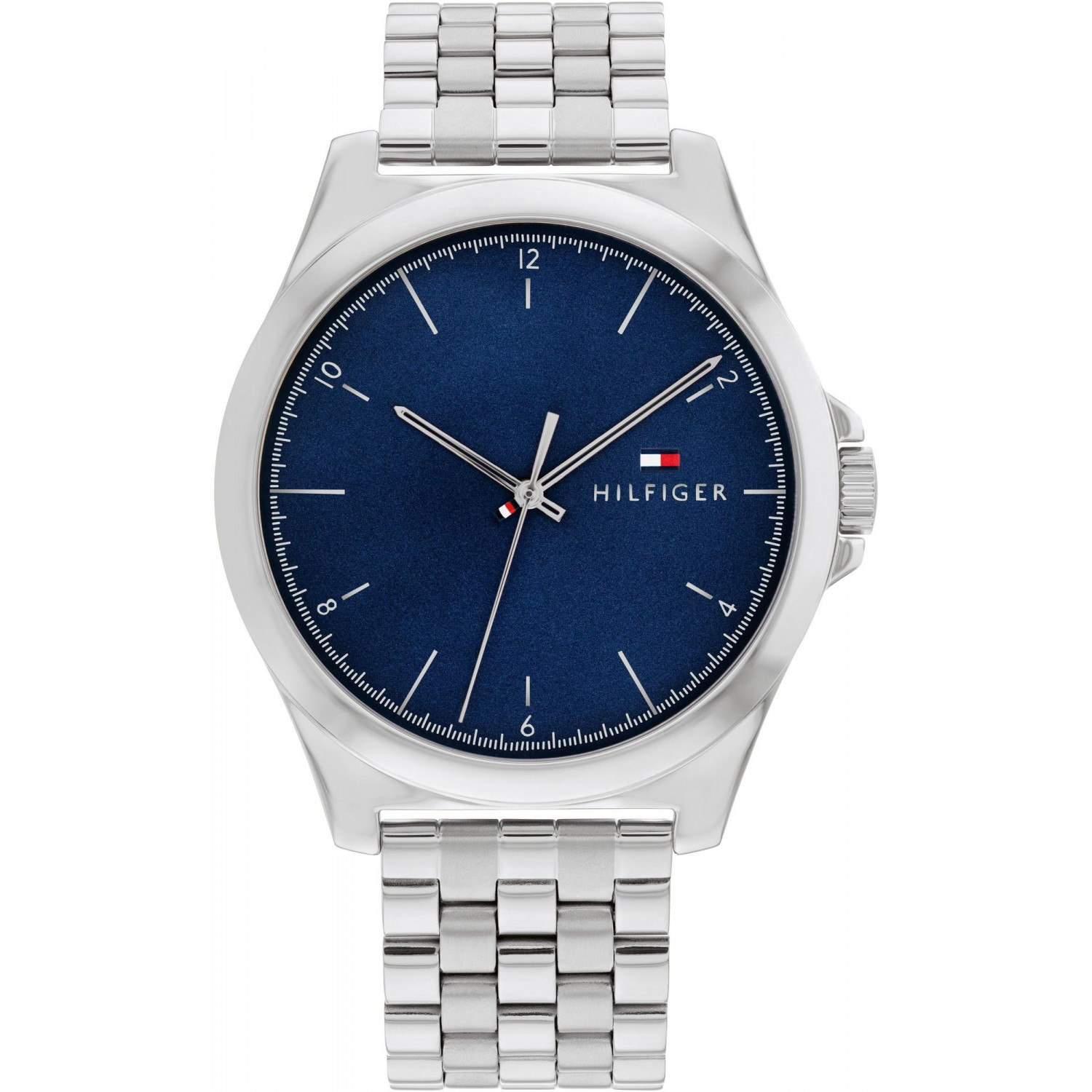 Granatowa tarcza w stalowej kopercie 42 mm